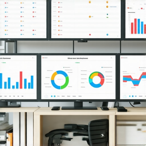 A detailed SEO KPI dashboard showing rankings, clicks, and conversions for local SEO campaigns.