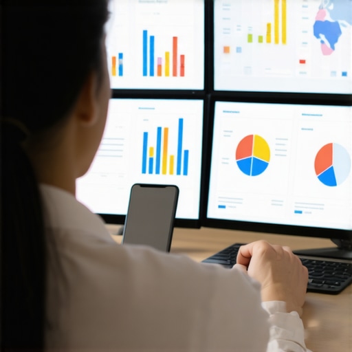Analyzing Local SEO Data with Advanced Tools A marketer reviewing analytics dashboards for local search optimization.