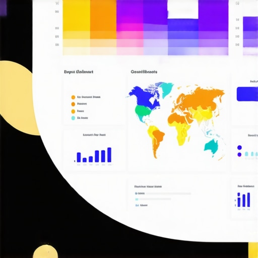 A detailed data dashboard showing maps, charts, and KPIs for local search optimization.