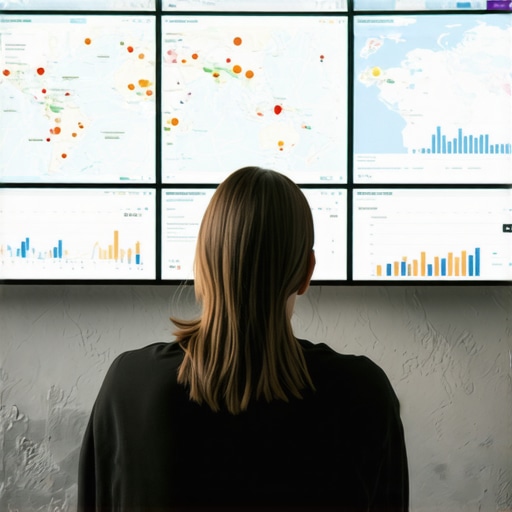 An individual reviewing detailed local SEO and map rank tracking metrics on a computer screen.