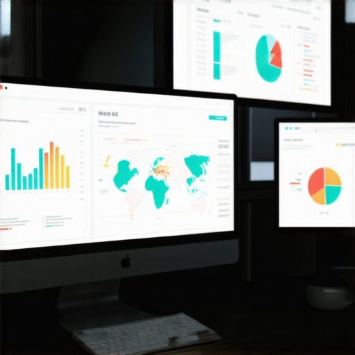SEO dashboards displaying KPIs, maps, and analytics for ongoing SEO maintenance.