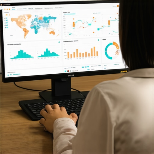 Optimizing SEO Tools for Long-Term Success Person analyzing SEO dashboards and maps on a computer screen