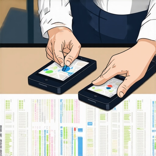 Person adjusting GPS device and updating map data to ensure precise local rankings.