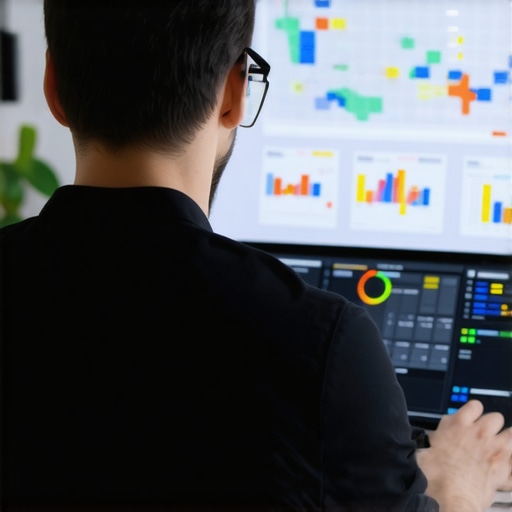 Digital marketer working on SEO dashboards and maps analysis for local search ranking in 2026.