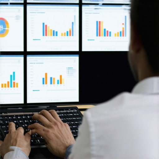 Person reviewing local SEO KPIs on digital screens