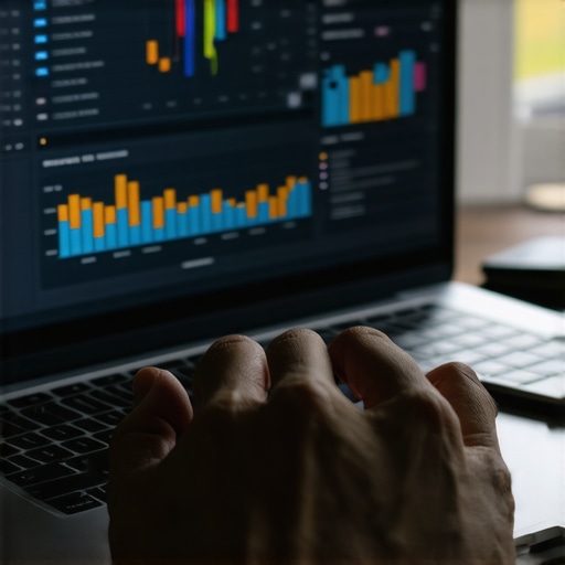 Person examining website analytics with KPI charts and call tracking data