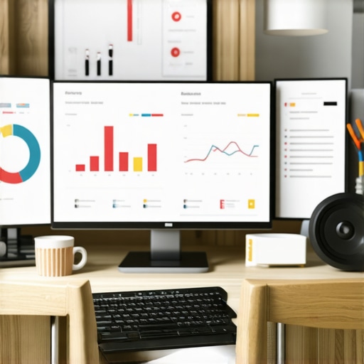 A workspace with SEO dashboards, data charts, and automation tools ready for maintenance.