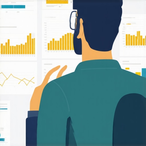 Analyst studying an advanced SEO dashboard with graphs and heatmaps for insights